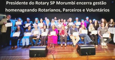 Presidente do Rotary SP Morumbi encerra gestão homenageando parceiros